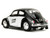 1959 Volkswagen Beetle Punch Buggy Black and White and Boxing Gloves Accessory Punch Buggy Series 1/32 Diecast Model Car Jada 34233