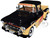 1957 Chevrolet 3100 Stepside Pickup Truck Black and Tan with Graphics Leinenkugle's Beer The Pride of Chippewa Falls 1/18 Diecast Model Auto World AW311