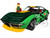 1969 Chevrolet Corvette Stingray ZL1 Green Metallic with Yellow Stripes and Cammy Diecast Figure Street Fighter Video Game Anime Hollywood Rides Series 1/24 Diecast Model Car Jada 30837