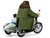Motorcycle and Sidecar Light Green with Harry and Hagrid Figures Harry Potter and the Deathly Hallows Part 1 2010 Movie Diecast Motorcycle Model by Corgi CC99727
