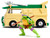 Party Wagon Green and Beige and Donatello Diecast Figure Teenage Mutant Ninja Turtles Hollywood Rides Series Diecast Model Jada 34529