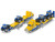 Tractor Truck Yellow with 2 New Holland T7070 Tractors Blue 1/87 HO Diecast Models Siku SK1805