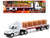 Freightliner Century Class S T Flatbed Truck White with Pallet Accessories Long Haul Trucker Series 1/32 Diecast Model New Ray 10593