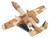 Fairchild Republic A 10 Thunderbolt II Warthog Aircraft Peanut Color Camouflage Scheme United States Air Force 1/140 Diecast Model Airplane Postage Stamp PS5375-2