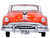 1954 Pontiac Chieftain 4 Door Coral Red with Winter White Top 1/87 HO Scale Diecast Model Car Oxford Diecast 87PC54004