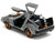 DeLorean DMC Time Machine Brushed Metal Train Wheel Version Back to the Future Part III 1990 Movie Hollywood Rides Series 1/32 Diecast Model Car Jada 34786