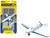 Beechcraft Bonanza Aircraft White with Blue Stripes N42997 with Runway Section Diecast Model Airplane Runway24 RW050