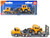 Truck with Low Loader Trailer and Front Loader Yellow Diecast Model Siku 1616