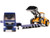 MAN Truck Blue Metallic with Low Loader Trailer and JCB 457 Wheel Loader Yellow 1/87 HO Diecast Model Siku 1790