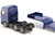 MAN Truck Blue Metallic with Low Loader Trailer and JCB 457 Wheel Loader Yellow 1/87 HO Diecast Model Siku 1790