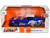 2024 Ford Mustang Dark House Candy Blue with White Top and Mustang Horse Graphics Bigtime Muscle Series 1/24 Diecast Model Car Jada 35419