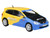 2001 Honda Civic Type R EP3 Blue and Yellow with Black Hood Spoon Sports 1/64 Diecast Model Car Paragon Models
