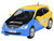 2001 Honda Civic Type R EP3 Blue and Yellow with Black Hood Spoon Sports 1/64 Diecast Model Car Paragon Models