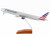 Boeing 777 300ER Commercial Aircraft with Landing Gear American Airlines Gray with Striped Tail Snap Fit 1/200 Plastic Model Skymarks SKR5041