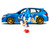 2012 Subaru Impreza WRX STI Blue Metallic with Graphics and Sonic The Hedgehog Diecast Figure Sonic The Hedgehog Hollywood Rides Series 1/24 Diecast Model Car Jada 35871