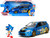 2012 Subaru Impreza WRX STI Blue Metallic with Graphics and Sonic The Hedgehog Diecast Figure Sonic The Hedgehog Hollywood Rides Series 1/24 Diecast Model Car Jada 35871