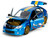 2012 Subaru Impreza WRX STI Blue Metallic with Graphics and Sonic The Hedgehog Diecast Figure Sonic The Hedgehog Hollywood Rides Series 1/24 Diecast Model Car Jada 35871