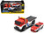 JDM Flatbed Truck #46 Red and White with Blue Stripes and 1972 Datsun 240Z #46 Red and White with Blue Stripes BRE Muscle Transports Series 1/64 Diecast Models Muscle Machines 11553WH