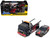 JDM Flatbed Truck #25 Black and Red and 1983 85 Toyota Trueno Sprinter AE86 #25 Black and Red Advan Livery Muscle Transports Series 1/64 Diecast Models Muscle Machines 11557RD
