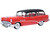1954 Buick Century Estate Wagon Matador Red and Carlsbad Black with Red Interior 1/87 (HO) Scale Diecast Model Car Oxford Diecast 87BCE54004