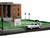 Hill Valley Courthouse Diorama with Black Pickup Truck and Delorean Back to the Future 1985 Movie Nano Scene Series Model Jada 34804