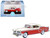 1955 Chrysler New Yorker Deluxe St Regis Tango Red and Platinum Metallic 1/87 (HO) Scale Diecast Model Car Oxford Diecast 87CNY55001