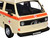 Volkswagen Type 2 T3 High Roof Ambulance Cream with Orange Stripes 1/24 Diecast Model Car Motormax 79595