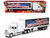 Freightliner Classic XL Truck White with Dry Van Trailer White with Patriotic Graphic Long Haul Truckers Series 1/32 Diecast Model New Ray SS-12783E