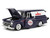 1957 Chevrolet Suburban Chevron Dark Blue with White Stripes and Chevron Gas Pump Just Trucks Series 1/24 Diecast Model Car Jada 35044