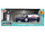 1957 Chevrolet Suburban Chevron Dark Blue with White Stripes and Chevron Gas Pump Just Trucks Series 1/24 Diecast Model Car Jada 35044