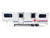 Equine Ambulance Trailer White with Blue Stripes 1/87 (HO) Plastic Model Promotex 005536W