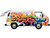 Volkswagen Type 2 T3 Van White Metallic with Graffiti Graphics 1/24 Diecast Model Car Motormax 79599