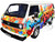 Volkswagen Type 2 T3 Van White Metallic with Graffiti Graphics 1/24 Diecast Model Car Motormax 79599