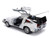 DMC DeLorean Time Machine Brushed Metal Frost Version with Lights Back to the Future 1985 Movie Hollywood Rides Series 1/24 Diecast Model Car Jada 36145