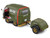 1950 Volkswagen Kool Kombi Van with Trailer Army Fighter Green with Graphics 1/18 Diecast Model Car Solido S1810901