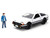 Toyota Trueno AE86 RHD Right Hand Drive White and Black with Graphics and Takumi Diecast Figure Initial D 1998 2021 TV Series Anime Hollywood Rides Series 1/24 Diecast Model Jada 34501