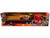 Kenworth T680 Truck Red and Flatbed Trailer with Forklift and Hay Load Long Haul Trucker Series 1/32 Diecast Model New Ray 12753