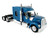 Kenworth W990 with Stand Up Sleeper Cab Blue Metallic 1/87 (HO) Plastic Model Car HO Logistics HL-990065
