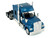 Kenworth W990 with Stand Up Sleeper Cab Blue Metallic 1/87 (HO) Plastic Model Car HO Logistics HL-990065