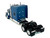 Peterbilt 589 with Stand Up Sleeper Cab Blue Metallic 1/87 (HO) Plastic Model Car HO Logistics HL-589065