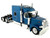 Peterbilt 589 with Stand Up Sleeper Cab Blue Metallic 1/87 (HO) Plastic Model Car HO Logistics HL-589065