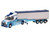 Scania T Cab Truck RHD Right Hand Drive with Covered Dump Trailer Tinnelly White with Blue Graphics 1/148 (N) Scale Diecast Model Car Oxford Diecast NTCAB005