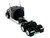 Kenworth W990 with Flat Top Sleeper Cab Black 1/87 (HO) Plastic Model Car HO Logistics HL-990093