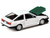 Toyota Sprinter Trueno AE86 RHD Right Hand Drive Keiichi Tsuchiya Dori Dori Mesh Wheels White with Green Carbon Hood 1/64 Diecast Model Car Hobby Japan HJ646052BDK