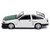 Toyota Sprinter Trueno AE86 RHD Right Hand Drive Keiichi Tsuchiya Dori Dori Mesh Wheels White with Green Carbon Hood 1/64 Diecast Model Car Hobby Japan HJ646052BDK