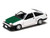 Toyota Sprinter Trueno AE86 RHD Right Hand Drive Keiichi Tsuchiya Dori Dori Mesh Wheels White with Green Carbon Hood 1/64 Diecast Model Car Hobby Japan HJ646052BDK