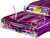 1964 Chevrolet Impala SS Lowrider Candy Purple with Graphics and White Interior Lowriders Maisto Design Series 1/26 Diecast Model Car Maisto 32547-PUR