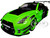 Nissan GT R R35 Liberty Walk Body Kit 2 0 RHD Right Hand Drive Green and Matt Black Pink Slips Series 1/18 Diecast Model Car Jada 35724