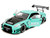 Nissan GT R R35 Liberty Walk Body Kit 2 0 RHD Right Hand Drive Light Blue with Black Hood and White Stripes Pink Slips Series 1/18 Diecast Model Car Jada 36382