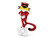 1989 Ford Mustang GT Black with Red Flame Graphics and Chester Cheetah Diecast Figure Cheetos Flamin Hot Hollywood Rides Series 1/24 Diecast Model Car Jada JA36255